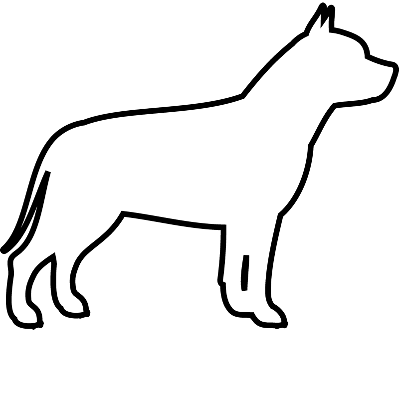 Pit Bull Rubber Stamp (Outline) - Stamptopia