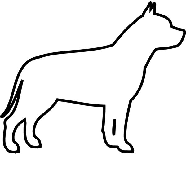 Pit Bull Rubber Stamp (Outline) - Stamptopia