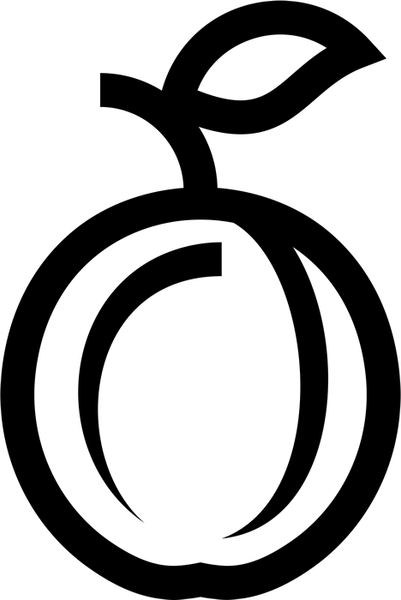 Plum Outline Rubber Stamp - Stamptopia