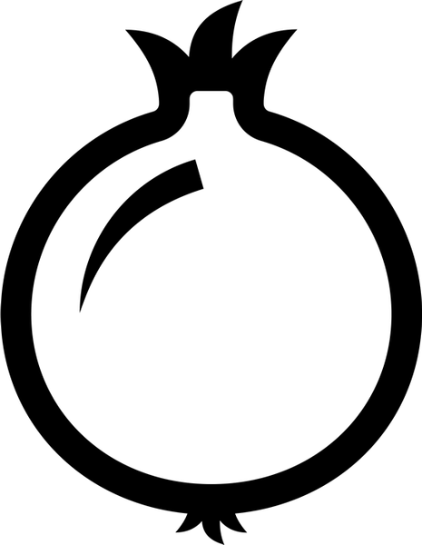 Pomegranate Outline Rubber Stamp - Stamptopia