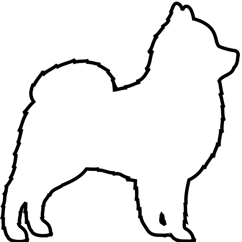 Pomeranian Rubber Stamp (Outline) - Stamptopia