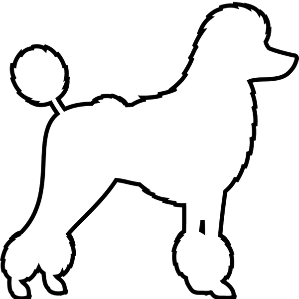 Poodle Rubber Stamp (Outline) - Stamptopia