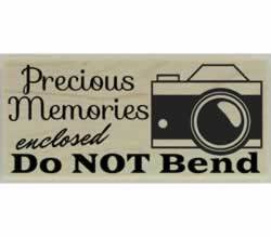 Precious Memories Enclosed Rubber Stamp - 2.5" X 1" - Stamptopia