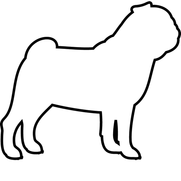 Pug Rubber Stamp (Outline) - Stamptopia