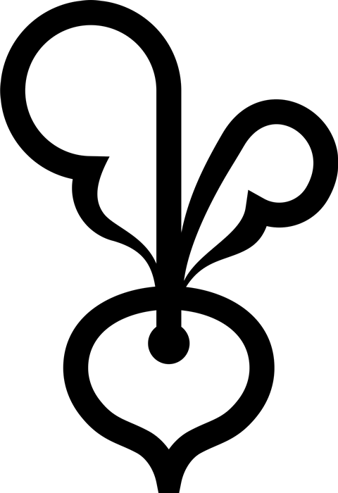 Radish Outline Rubber Stamp - Stamptopia