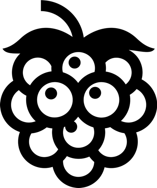 Raspberry Outline Rubber Stamp - Stamptopia