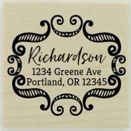 Richardson Ornamental Border Address Stamp - 2" X 2" - Stamptopia