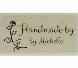 Rose Stem Handmade By Custom Stamp - 1.5" X 0.75" - Stamptopia