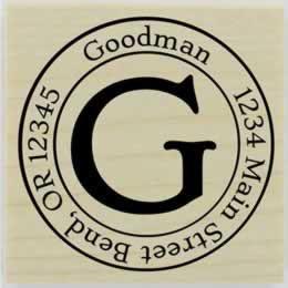Round Classic Monogram Return Address Stamp - 1.5" X 1.5" - Stamptopia