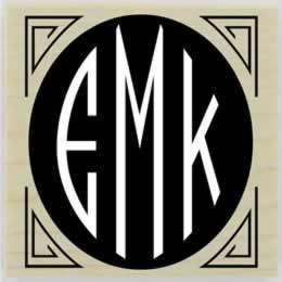 Round Initial Monogram Stamp - 1.5" X 1.5" - Stamptopia