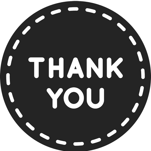Round Stitched Thank You Stamp - Stamptopia
