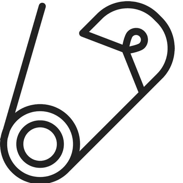 Safety Pin Icon Rubber Stamp - Stamptopia