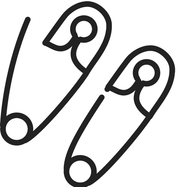 Safety Pins Rubber Stamp - Stamptopia