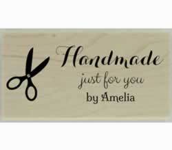 Scissors Handmade Custom Stamp - 1.5" X 0.75" - Stamptopia