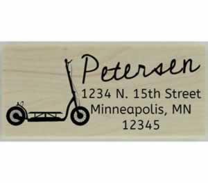 Scooter Return Address Stamp - 2.5" X 1" - Stamptopia