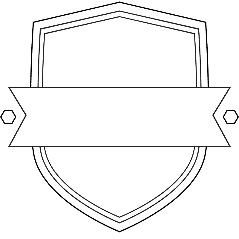 Shield Outline Rubber Stamp - Stamptopia
