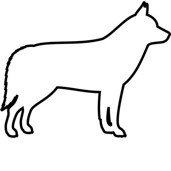 Siberian Husky Rubber Stamp (Outline) - Stamptopia