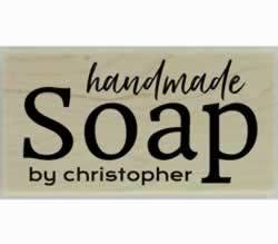 Simple Handmade Soap Rubber Stamp - 3" X 1.5" - Stamptopia