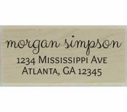 Simpson Calligraphy Return Address Stamp - 2.5" X 1.25" - Stamptopia