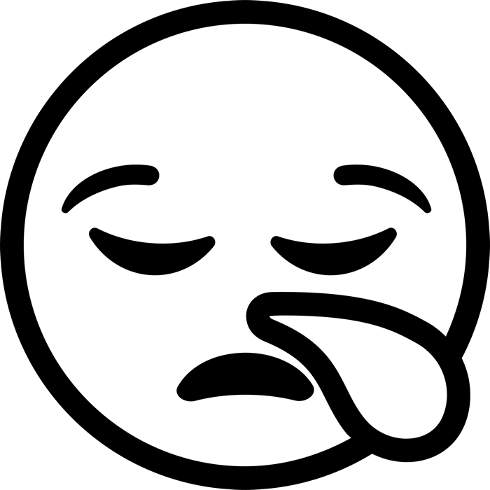 Sleepy Face Emoji Rubber Stamp - Stamptopia