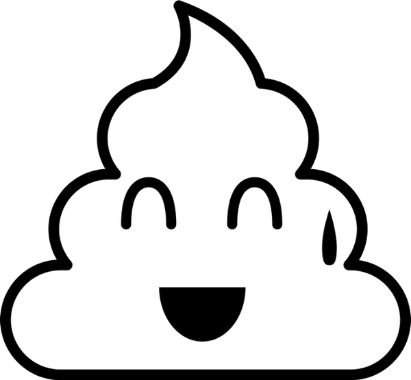 Smiling Cold Sweat Poop Emoji Rubber Stamp - Stamptopia