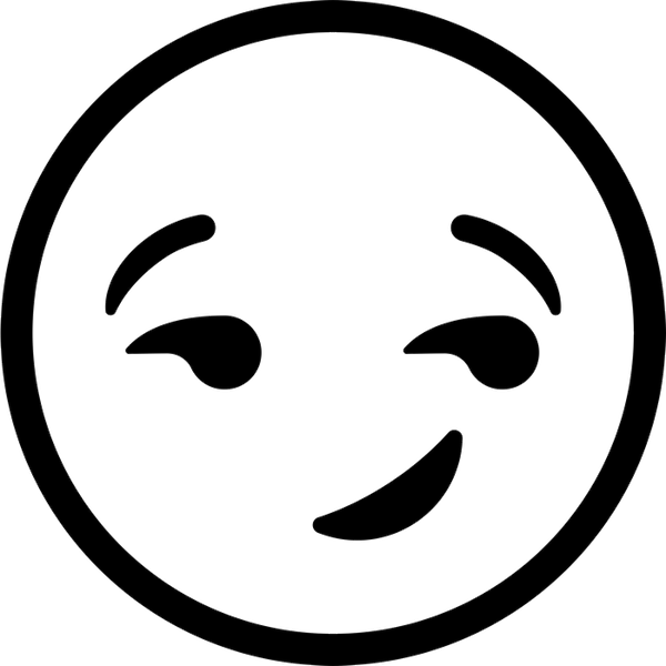 Smirking Face Emoji Rubber Stamp - Stamptopia