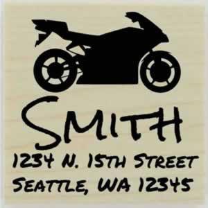 Smith Motorcycle Return Address Stamp - 1.5" X 1.5" - Stamptopia