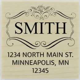 Smith Ornamental Name Border Stamp - 2" X 2" - Stamptopia