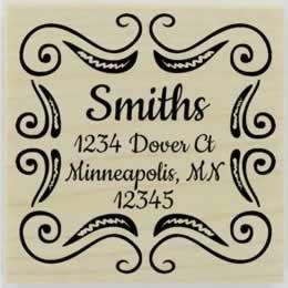 Smith Ornamental Swirl Border Stamp - 2" X 2" - Stamptopia