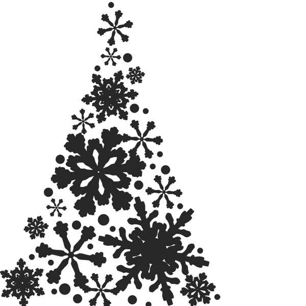 Snowflake Christmas Tree Stamp - Stamptopia