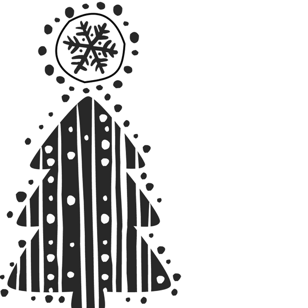 Snowflake-Topped Christmas Tree Stamp - Stamptopia