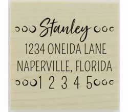 Stanley Circle Design Address Stamp - 1.5" X 1.5" - Stamptopia
