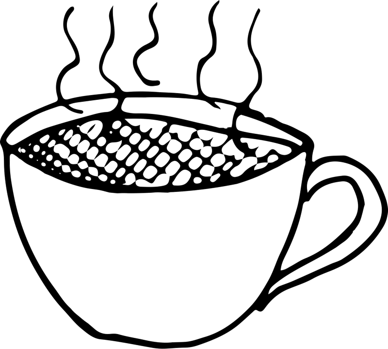 Steaming Hot Coffee Rubber Stamp - Stamptopia