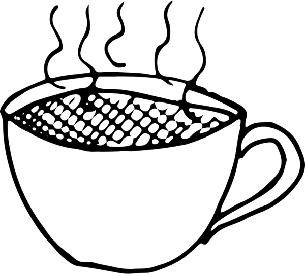 Steaming Hot Coffee Rubber Stamp - Stamptopia