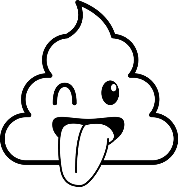 Sticking Tongue Out Poop Emoji Rubber Stamp - Stamptopia
