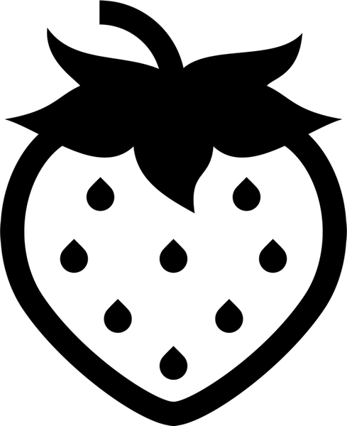 Strawberry Outline Rubber Stamp - Stamptopia