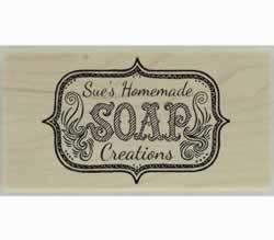 Sue'S Homemade Soap Rubber Stamp - 3" X 1.5" - Stamptopia