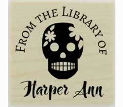Sugar Skull From The Library Of Stamp - 1.5" X 1.5" - Stamptopia