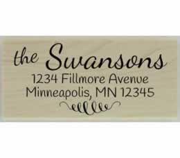 Swanson Calligraphy Return Address Stamp - 2.5" X 1.25" - Stamptopia
