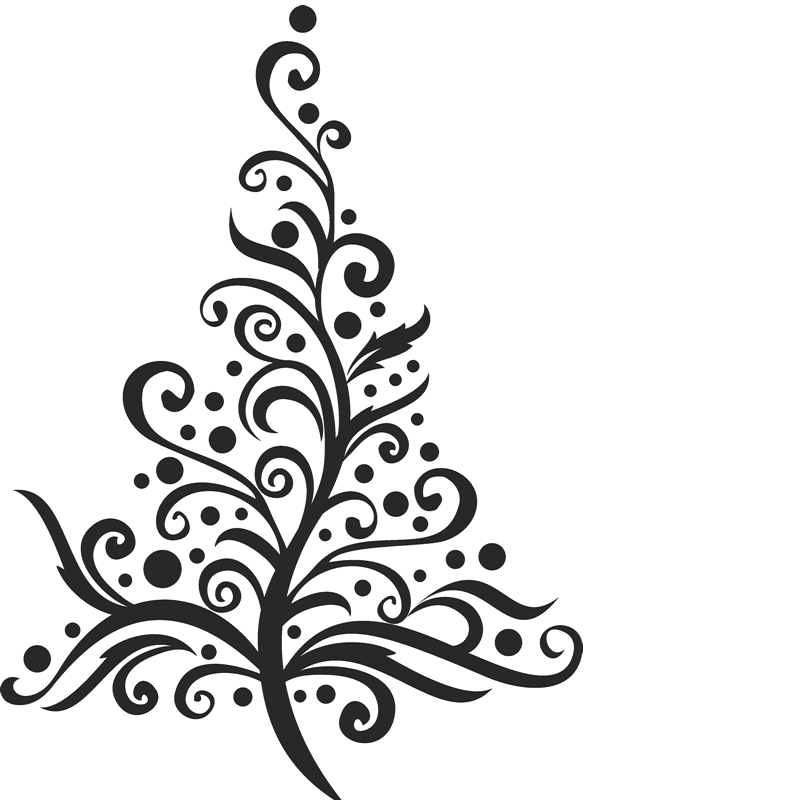 Swirling Christmas Tree Stamp - Stamptopia