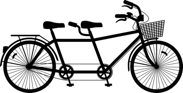 Tandem Bicycle With Basket Stamp - Stamptopia