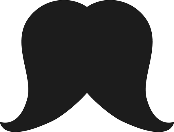 The Curtain Mustache Rubber Stamp - Stamptopia