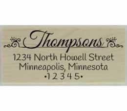 Thompson Flourish Calligraphy Address Stamp - 2.5" X 1.25" - Stamptopia