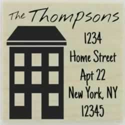 Three Level Home Address Stamp - 1.5" X 1.5" - Stamptopia