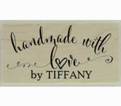 Tiffany Handmade With Love Custom Stamp - 1.5" X 0.75" - Stamptopia