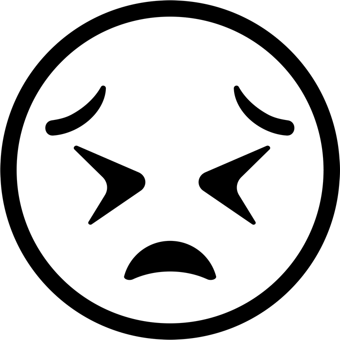 Tired Face Emoji Rubber Stamp - Stamptopia