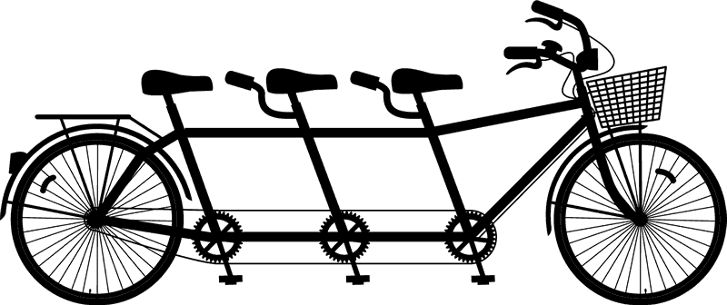 Triple Tandem Bicycle Rubber Stamp - Stamptopia