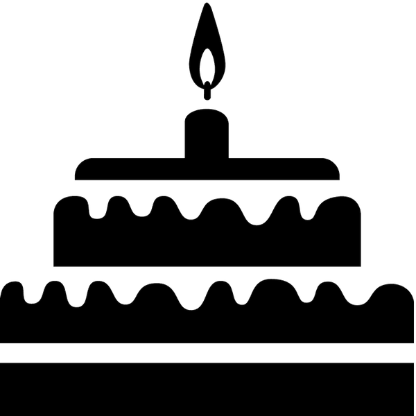 Two Tiered Cake With Candle Rubber Stamp - Stamptopia