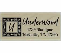 Underwood Handwritten Monogram Stamp - 2.5" X 1" - Stamptopia