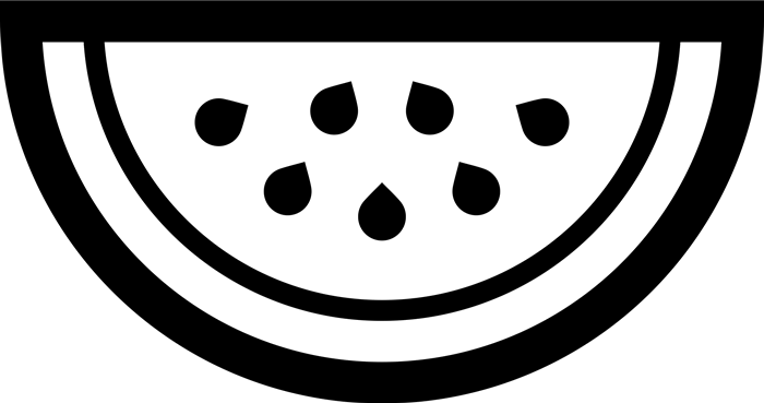 Watermelon Outline Rubber Stamp - Stamptopia